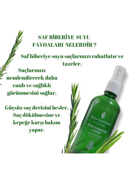 Biberiye Suyu % 100 Doğal ve Saf Saç Toniği Saç Uzamasına ve Gürleşmesine Destekleyici