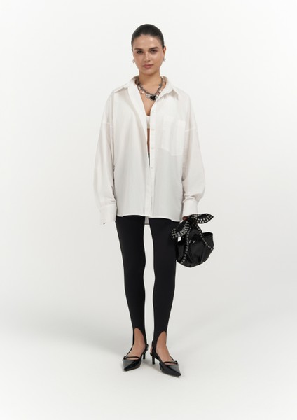 Josie Oversize Ekru Gömlek
