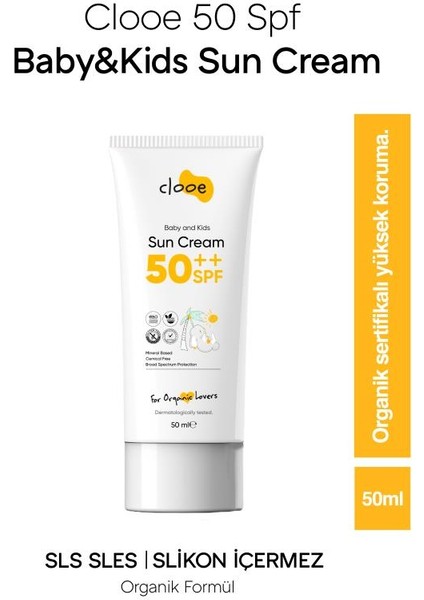 Organik Vegan Hipoalerjenik Glutensiz 50 Spf Güneş Kremi (50ML) Clooe