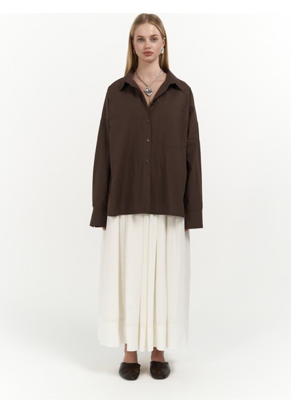 Josie Oversize Kahve Gömlek