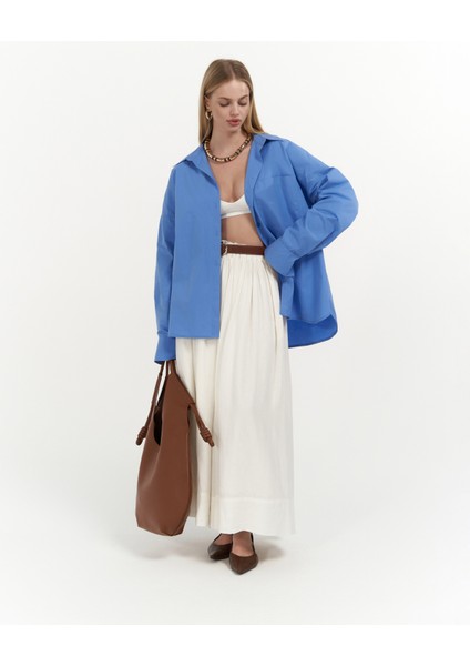 Josie Oversize Mavi Gömlek fırsatları