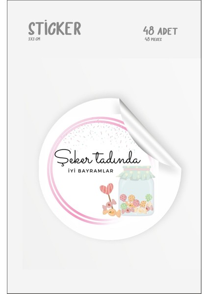 Iyi Bayramlar Sticker 48 Adet 3 cm