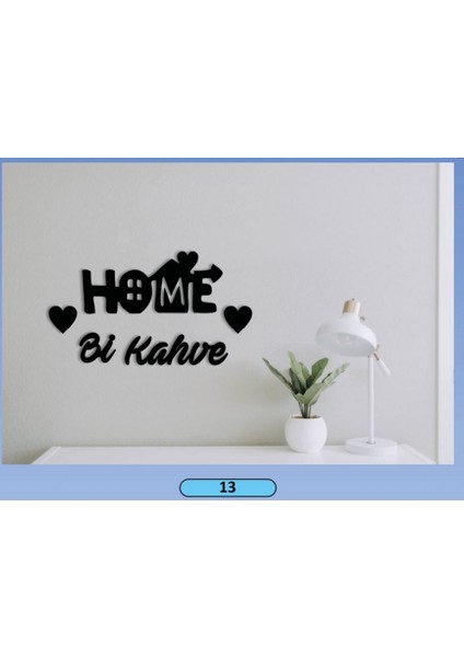 Dekoratif Mdf Lazer Kesim 5Parça Home Bi Kahve Sembollü Tasarım Tablo