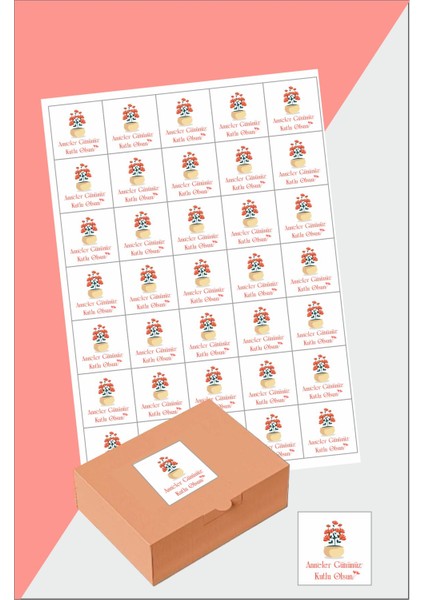 Anneler Günü Sticker 4cm 70 Adet Etiket