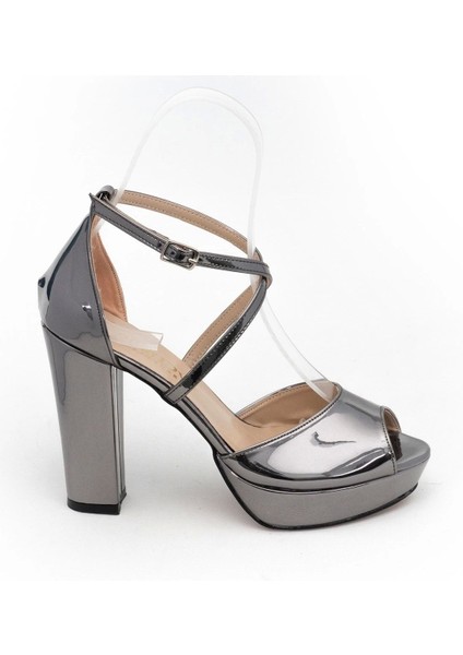 Platin Ayna Kadın Abiye Ayakkabı Kadın Topuklu Şık Gece Ayakkabısı Zarif Tasarım Yüksek Topuk fiyatları