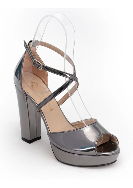 Platin Ayna Kadın Abiye Ayakkabı Kadın Topuklu Şık Gece Ayakkabısı Zarif Tasarım Yüksek Topuk modelleri