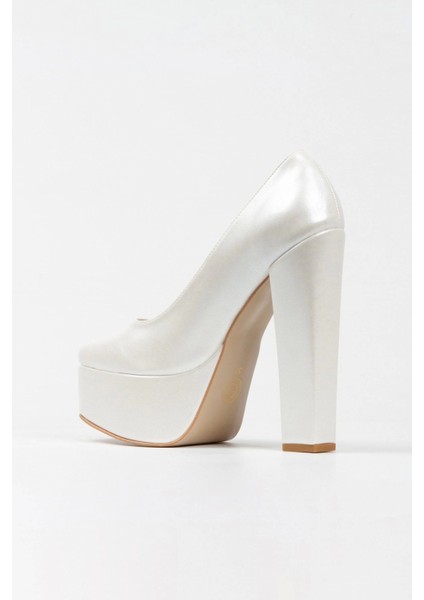 Sedef Cilt Klasik Köşe Kalıplı Kalın Topuklu Kadın Abiye Ayakkabı Kadın Topuklu Şık Gece Ayakkabısı fırsatları