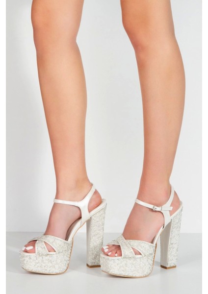 Gold Ayna Full İnci Taşlı Klasik Köşe Kalıplı Kalın Topuklu Kadın Abiye Ayakkabı Kadın Topuklu Şık fiyatları