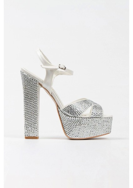 Gold Ayna Full Taşlı Klasik Köşe Kalıplı Kalın Topuklu Kadın Abiye Ayakkabı Kadın Topuklu Şık modelleri