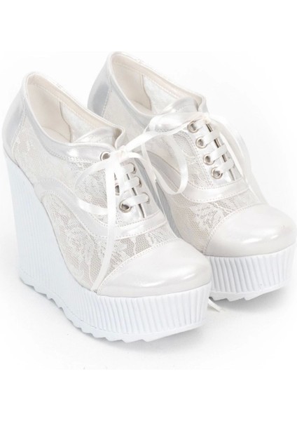 Beyaz Tül Çınar Kadın Dolgu Topuklu Ayakkabı Kadın Topuklu Abiye Ayakkabı Şık Gece Ayakkabısı fiyatları