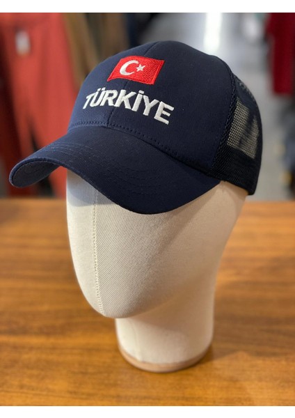 Türkiye Bayrak Nakışlı Fileli Cap Şapka