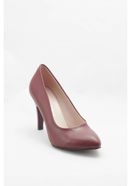 Bordo Kadın Klasik Topuklu Ayakkabı Kadın Topuklu Abiye Ayakkabı Şık Gece Ayakkabısı