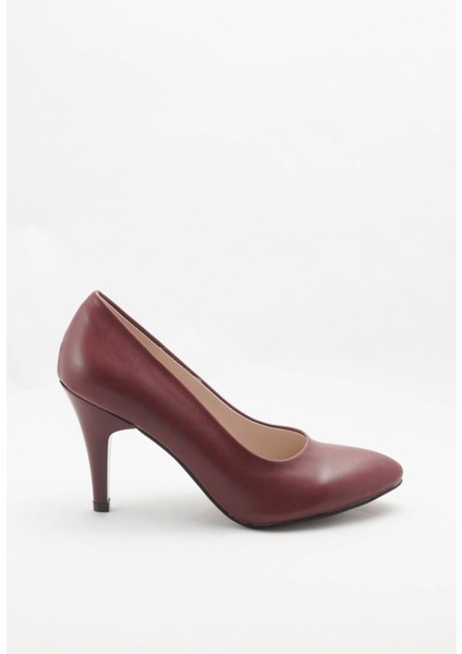 Bordo Kadın Klasik Topuklu Ayakkabı Kadın Topuklu Abiye Ayakkabı Şık Gece Ayakkabısı modelleri