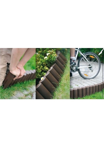 Star Garden Kahverengi Ahşap Görünümlü Çim Bordürü 2.3 Metre Çim Ayırıcı fırsatları