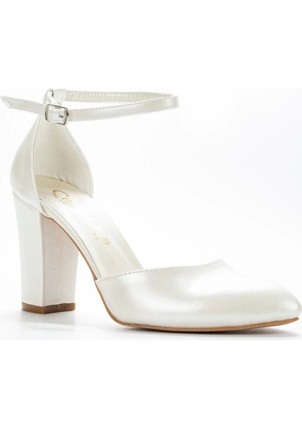 Kadın Sedef Cilt Topuklu Bilek Bağlamalı Klasik Ayakkabı Kadın Topuklu Abiye Ayakkabı Şık