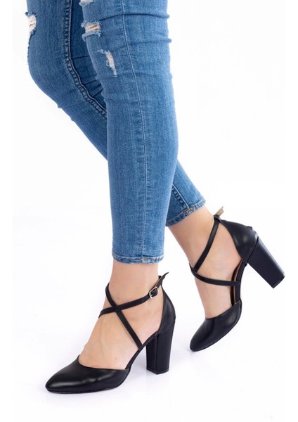 Kadın Siyah Topuklu Ayakkabı Kadın Topuklu Abiye Ayakkabı Şık Gece Ayakkabısı Zarif Tasarım modelleri