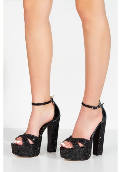 Kadın Moda Şık Platin Ayna Full Taş Klasik Köşe Kalıplı Kalın Düğün Nişan Gece Abiye Ayakkabısı