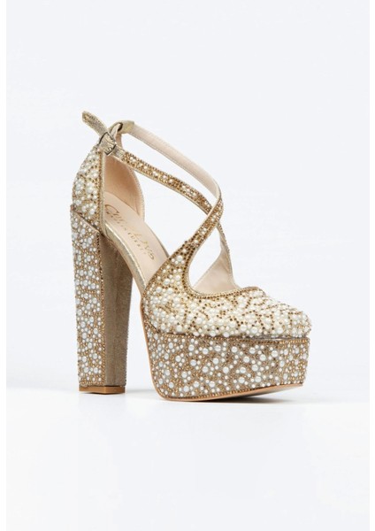 Kadın Moda Gümüş Ayna Full Inci Taşlı Klasik Köşe Kalıplı Kalın Düğün Nişan Gece Abiye Ayakkabısı fiyatları