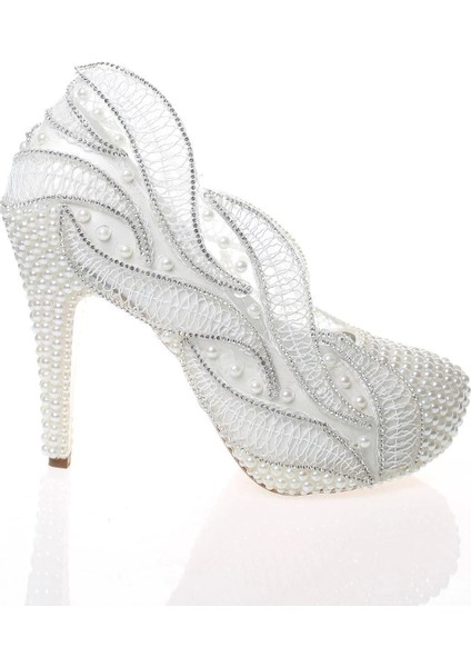 Kadın Sedef İnci Taş İşlemeli Gelin Ayakkabı Kadın Topuklu Abiye Ayakkabı Şık Gece Ayakkabısı fiyatları