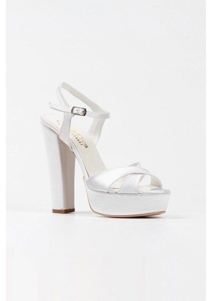 Kadın Moda Şık Gümüş Saten Klasik Ayakkabı Kalın Düğün Nişan Gece Abiye Ayakkabısı fiyatları