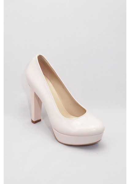 Pudra Kadın Klasik Topuklu Ayakkabı Kadın Topuklu Abiye Ayakkabı Şık Gece Ayakkabısı