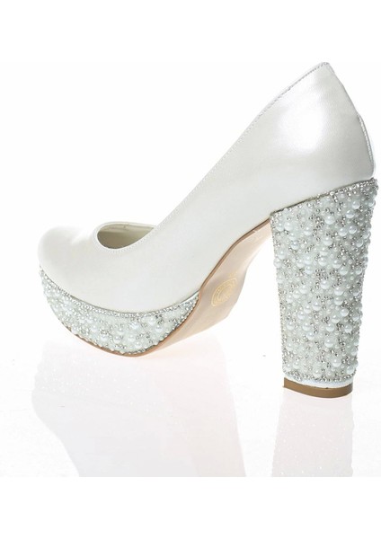 Kadın Sedef Cilt Ökçe Poli İnci Taş Abiye Ayakkabı Kadın Topuklu Şık Gece Ayakkabısı fırsatları