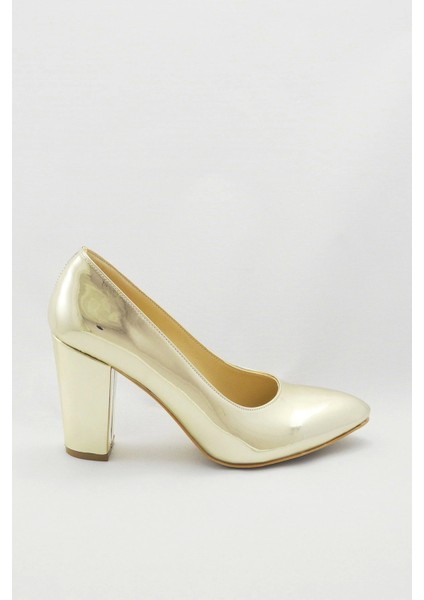 Kadın Moda Şık Gold Klasik Topuklu Ayakkabı Topuklu Düğün Nişan Gece Abiye Ayakkabısı fırsatları