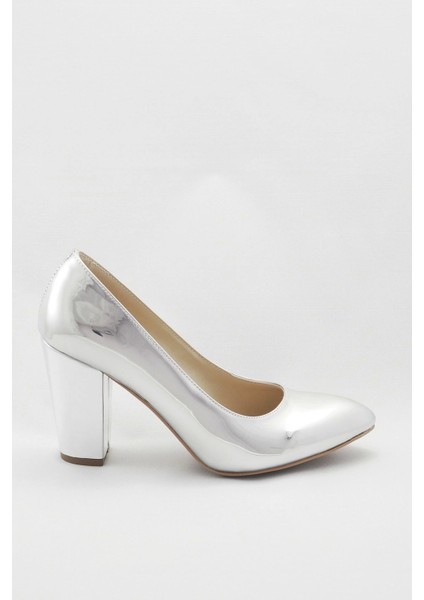 Kadın Moda Şık Gümüş Klasik Topuklu Ayakkabı Topuklu Düğün Nişan Gece Abiye Ayakkabısı fırsatları