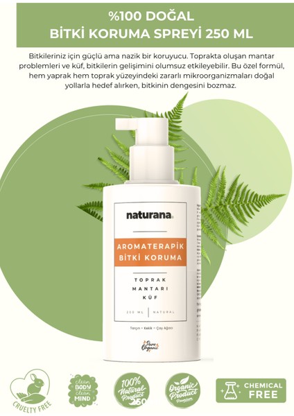 %100 Doğal Toprak Mantarı ve Küf Önleyici Çiçek Koruyucu Sprey 250 ml Tarçın Çay Ağacı Kekik