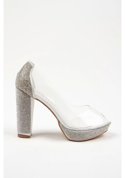 Sedef Şeffaf Ökçe Poli Taş Topuklu Kadın Abiye Ayakkabı Kadın Topuklu Şık Gece Ayakkabısı modelleri