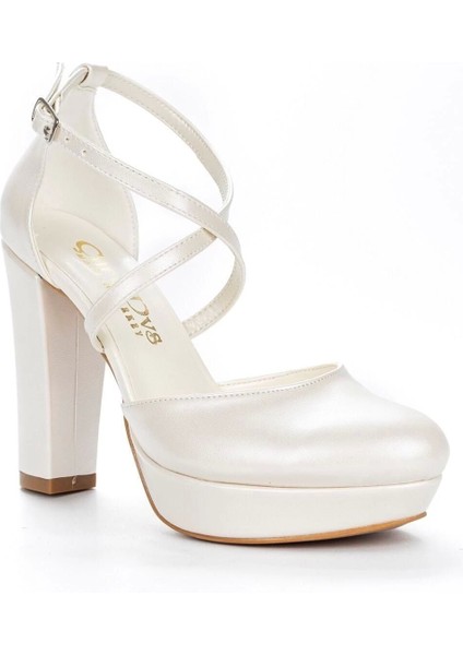 Sedef Cilt Kadın Abiye Ayakkabı Kadın Topuklu Şık Gece Ayakkabısı Zarif Tasarım Yüksek Topuk