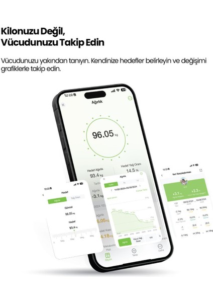 RBS2000 Wellness Akıllı Vücut Analiz Tartısı – Yağ, Kas, Sıvı Ölçer, 4 Elektrot, Bluetooth