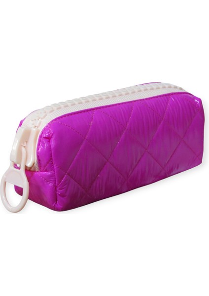 Parlak Kapitone Lüks Kalem Çantası Dev Fermuarlı modelleri