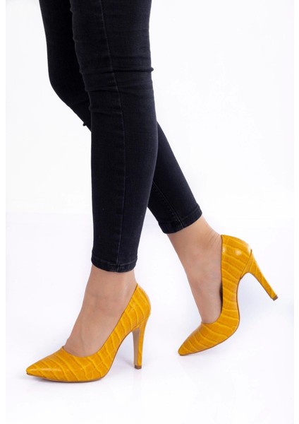 Kadın Moda Şık Cilt Aynalı Stiletto Topuklu Klasik Ayakkabı Düğün Nişan Gece Abiye Ayakkabısı