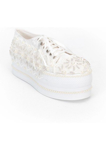 Kadın Moda Şık Beyaz Çınar Taşlı Dolgu Topuklu Ayakkabı Topuklu Düğün Nişan Gece Abiye Ayakkabısı fiyatları