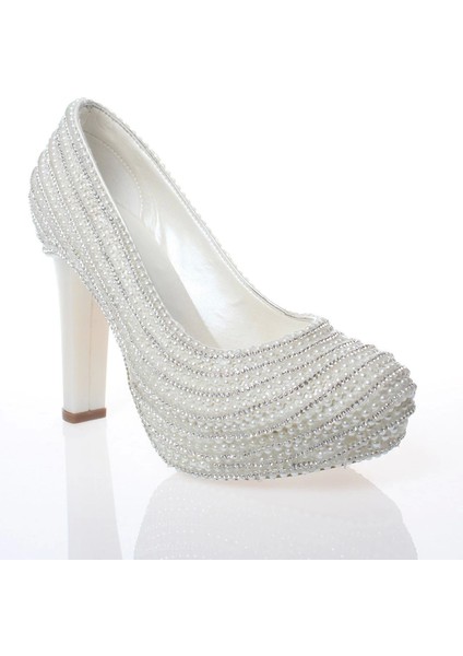 Kadın Moda Şık Sedef Inci Taş Işlemeli Gelin Ayakkabı Topuklu Düğün Nişan Gece Abiye Ayakkabısı fiyatları