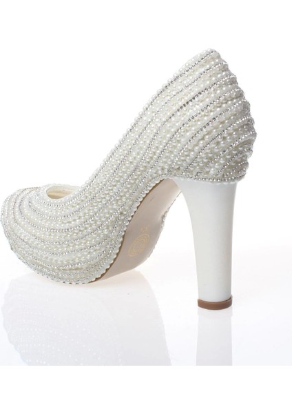 Kadın Moda Şık Sedef Inci Taş Işlemeli Gelin Ayakkabı Topuklu Düğün Nişan Gece Abiye Ayakkabısı modelleri