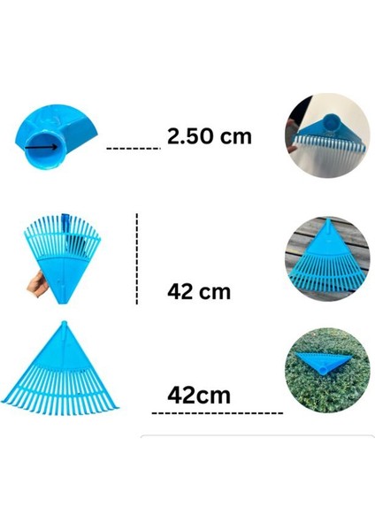 Bahçeshop Plastik Turkuaz RenkliBahçe Tırmığı