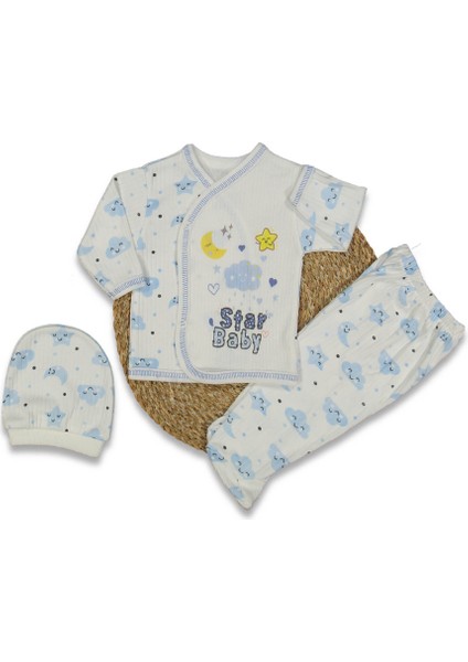 Star Baby Baskılı Şapkalı 3'lü Takım