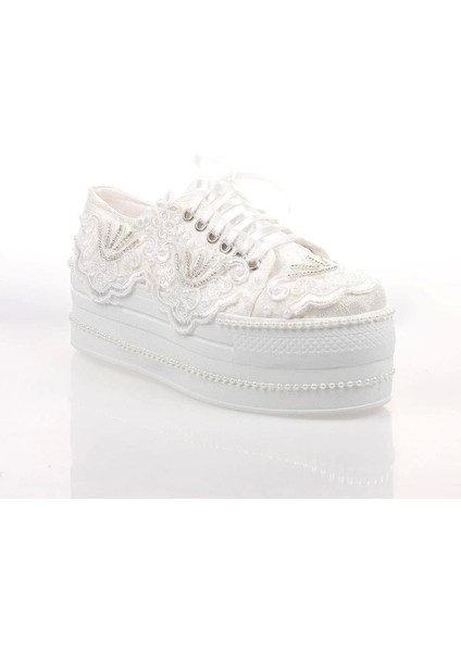 Kadın Moda Şık Beyaz Çınar Taşlı Dolgu Topuklu Ayakkabı Topuklu Düğün Nişan Gece Abiye Ayakkabısı fiyatları