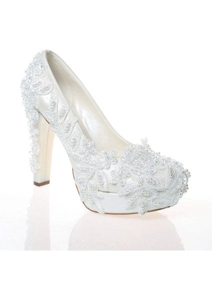 Kadın Moda Beyaz Sedef Inci Taş Işlemeli Gelin Ayakkabı Topuklu Düğün Nişan Gece Abiye Ayakkabısı fiyatları