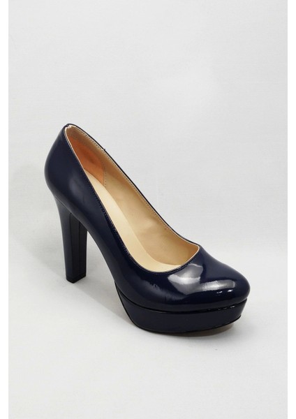 Kadın Moda Şık Lacivert Klasik Topuklu Ayakkabı Topuklu Düğün Nişan Gece Abiye Ayakkabısı fiyatları
