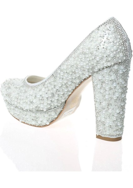 Kadın Moda Şık Beyaz Topuklu Zarif Tasarım Yüksek Topuk Düğün Nişan Gece Abiye Ayakkabısı modelleri