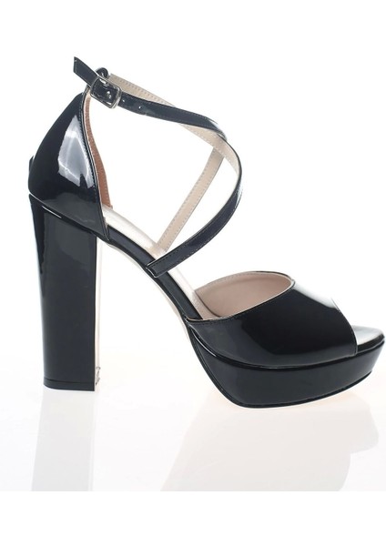 Kadın Siyah Rugan Abiye Ayakkabı Kadın Topuklu Şık Gece Ayakkabısı Zarif Tasarım Yüksek Topuk modelleri