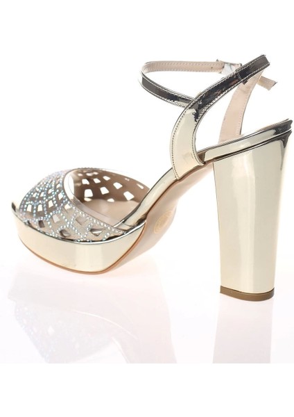 Gold Ayna Şeffaf Kare Yüz Lazer Kadın Abiye Ayakkabı Kadın Topuklu Şık Gece Ayakkabısı fırsatları