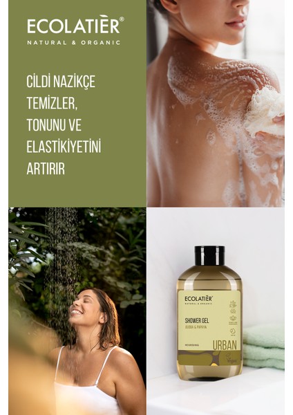 Duş Jeli Jojoba ve Papaya %97,5 Doğal Vücut Şampuanı Vegan 600 ml indirimleri