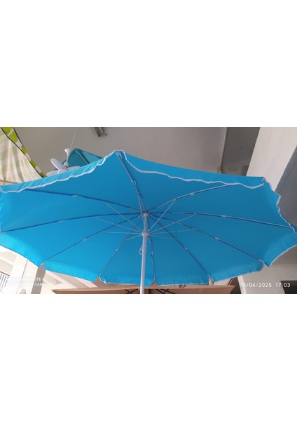 Mavi Balkon Bahçe Plaj Şemsiyesi 10 Telli