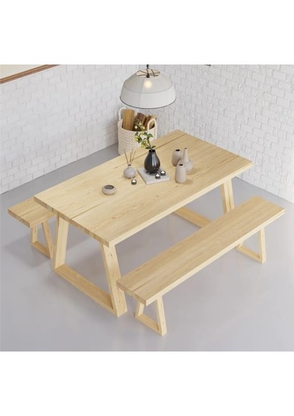 Ahşap Doğal Kütük Yemek / Toplantı / Çalışma Masası