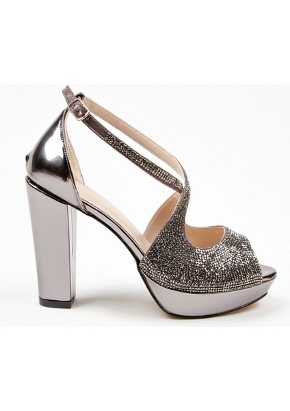 Gold Yüz Taş Topuklu Kadın Abiye Ayakkabı Kadın Topuklu Şık Gece Ayakkabısı Zarif Tasarım modelleri