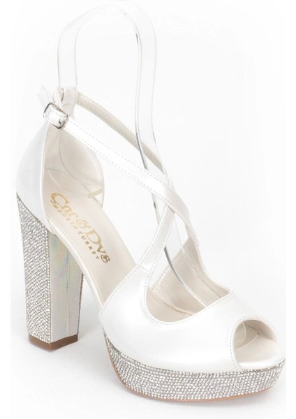 Sedef Cilt Taşlı Kadın Abiye Ayakkabı Kadın Topuklu Şık Gece Ayakkabısı Zarif Tasarım